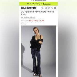 Urban Outfitters Velvet Flare Pant